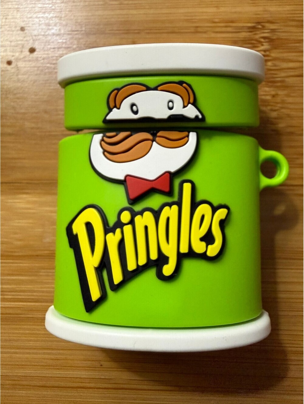 Pringles Green Can Silicone  Keychain Airpods gen 1 -2 case or bag charm